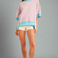 Pink Stripe mint half sleeve sweatshirt Sweatshirts