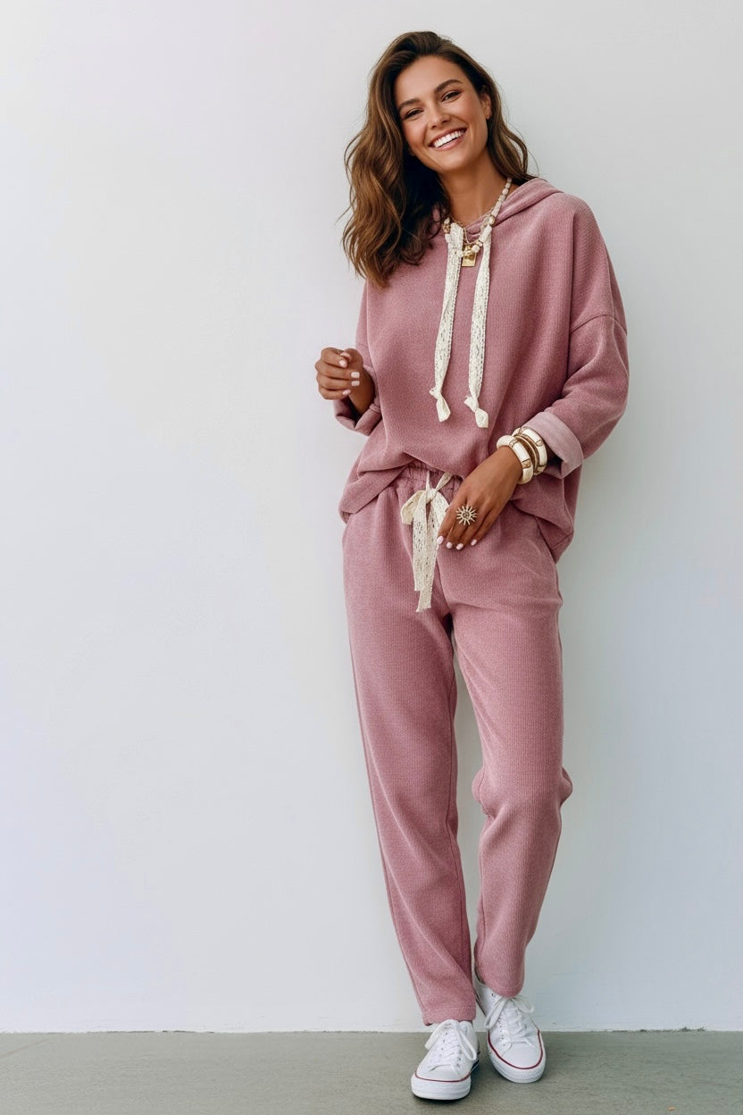 Drawstring Dropped Shoulder Hoodie