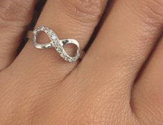 Rhodium Plated CZ Infinity Ring Rings