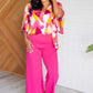 Magic Wide Leg Crop Pants in Hot Pink Pants