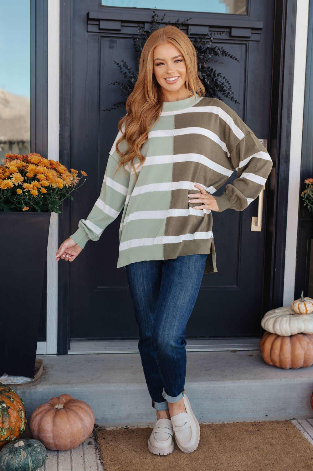Color Block Striped Sweater Sweaters