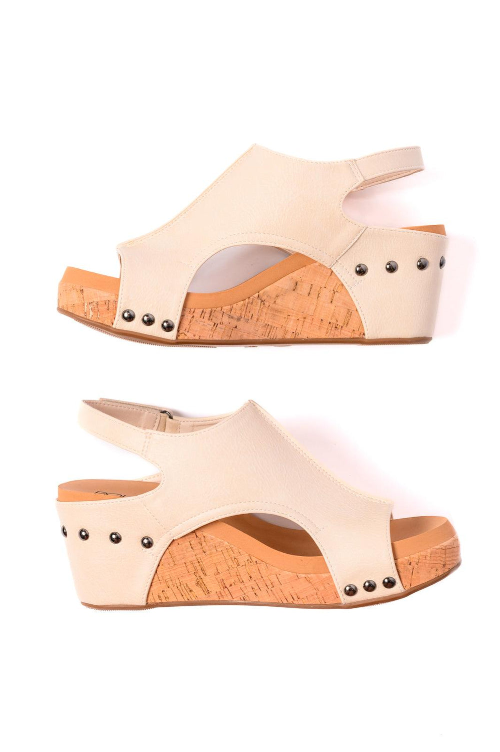 Carley Wedge Sandals in Cream Shoes