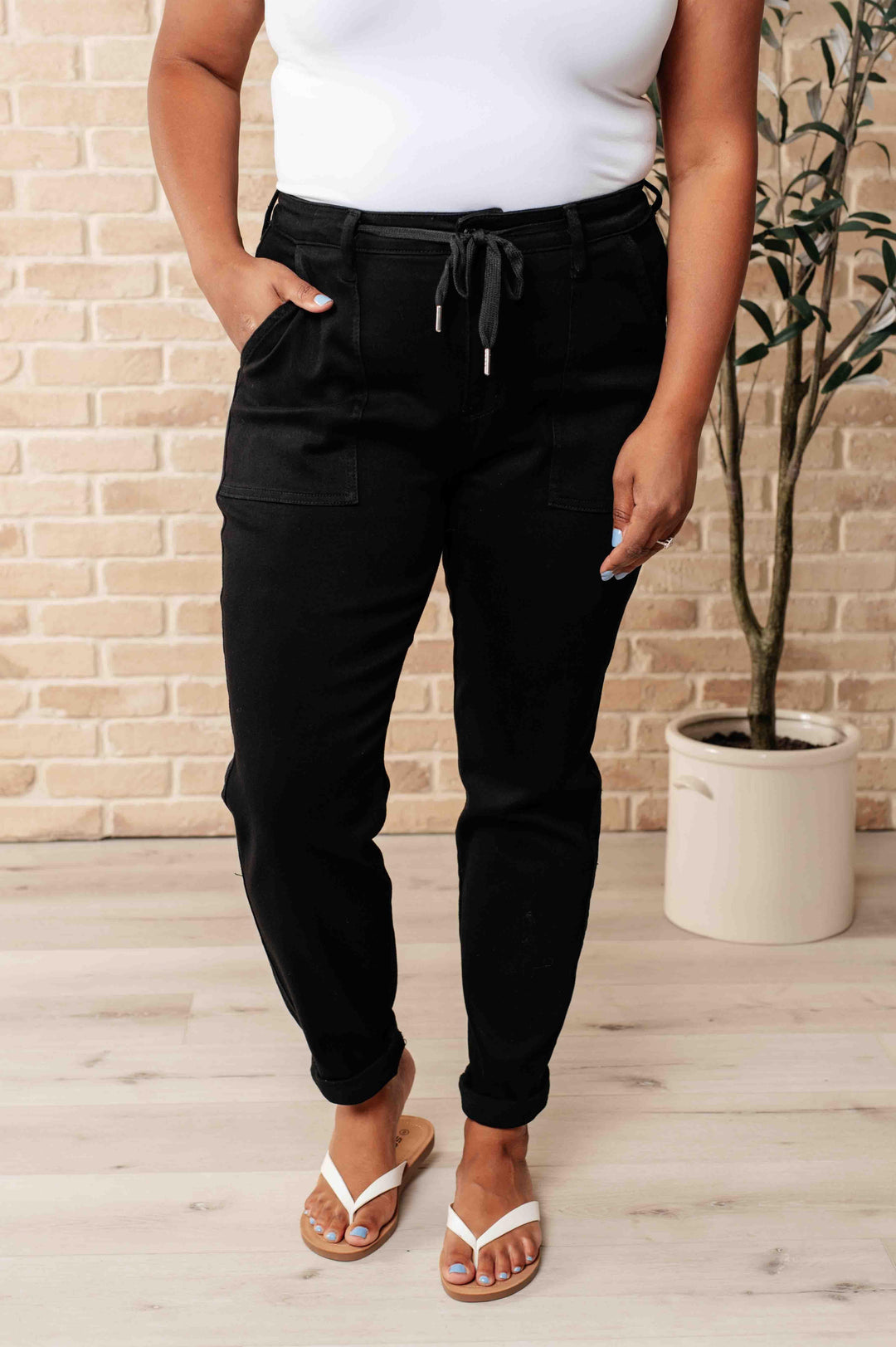 Judy Blue Black Double Cuff Joggers Jeans