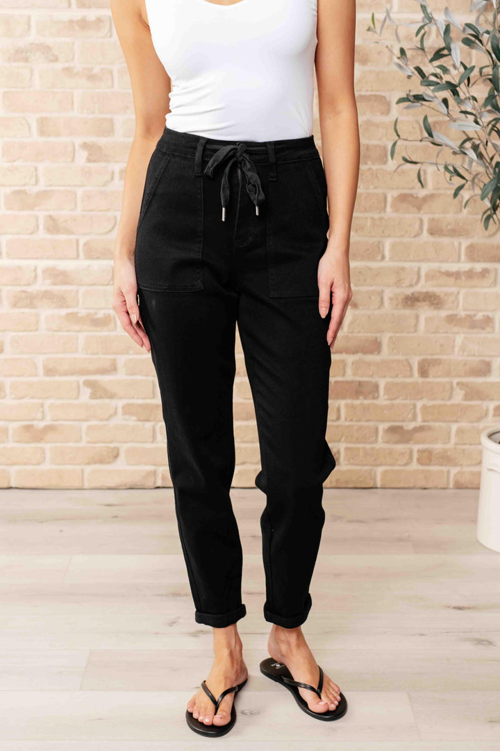 Judy Blue Black Double Cuff Joggers Jeans