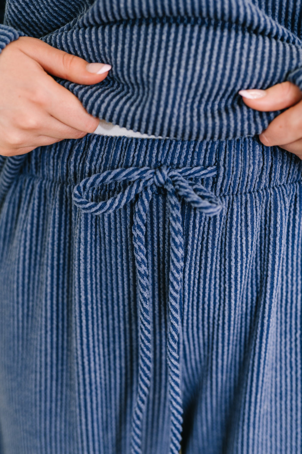 Heimish Contrast Stripe Straight Leg Bottoms Navy | Loungewear Pants Daverri Fashions
