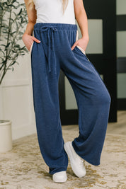 Heimish Contrast Stripe Straight Leg Bottoms Navy | Loungewear Pants Daverri Fashions