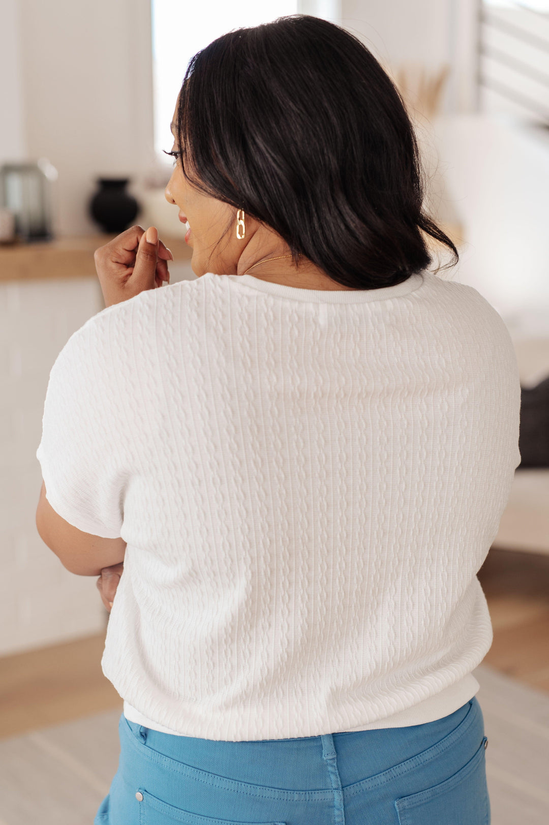 Clearly Classic Short Sleeve Top in White Tops