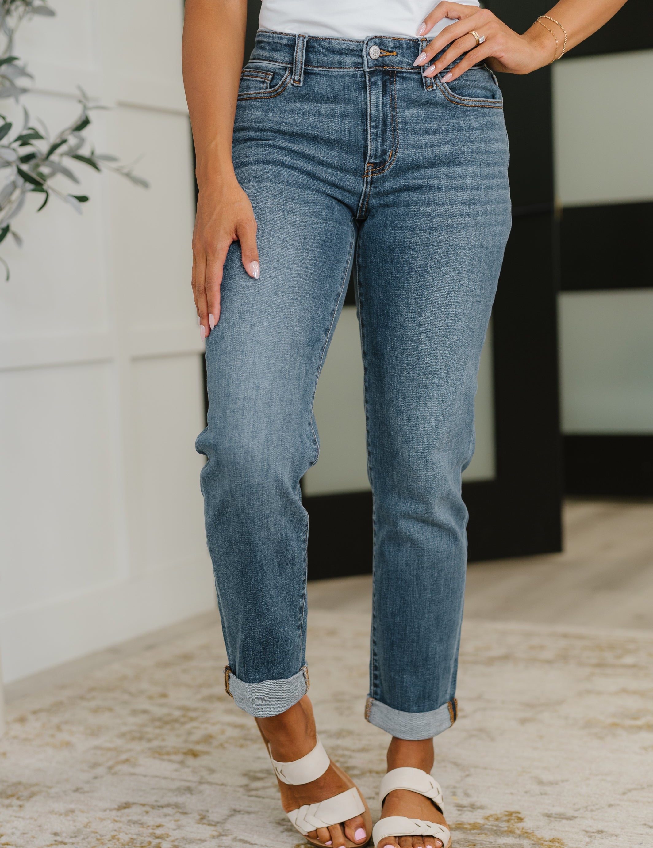 Colette Mid Rise Boyfriend Classic Cuffed | Womens Daverri Fashions