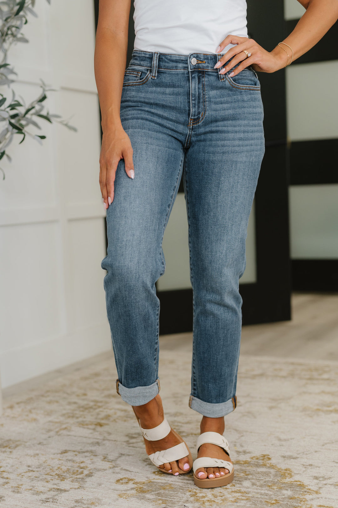 Colette Mid Rise Boyfriend Classic Cuffed | Womens Daverri Fashions