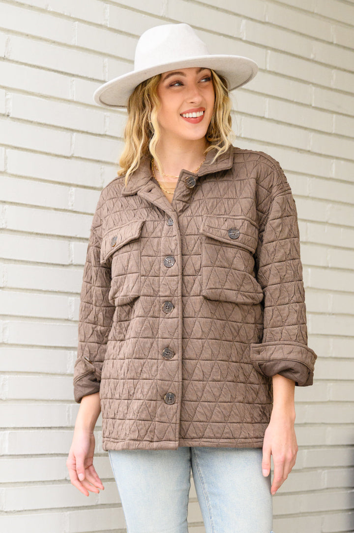 Coming Back Home Mocha Quilted Jacket Tops