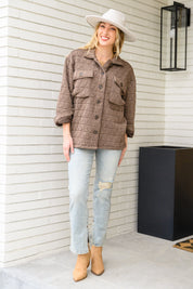 Coming Back Home Mocha Quilted Jacket Tops