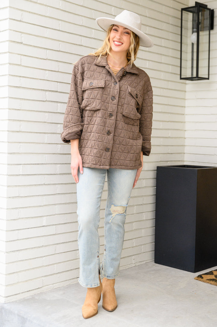 Coming Back Home Mocha Quilted Jacket Tops