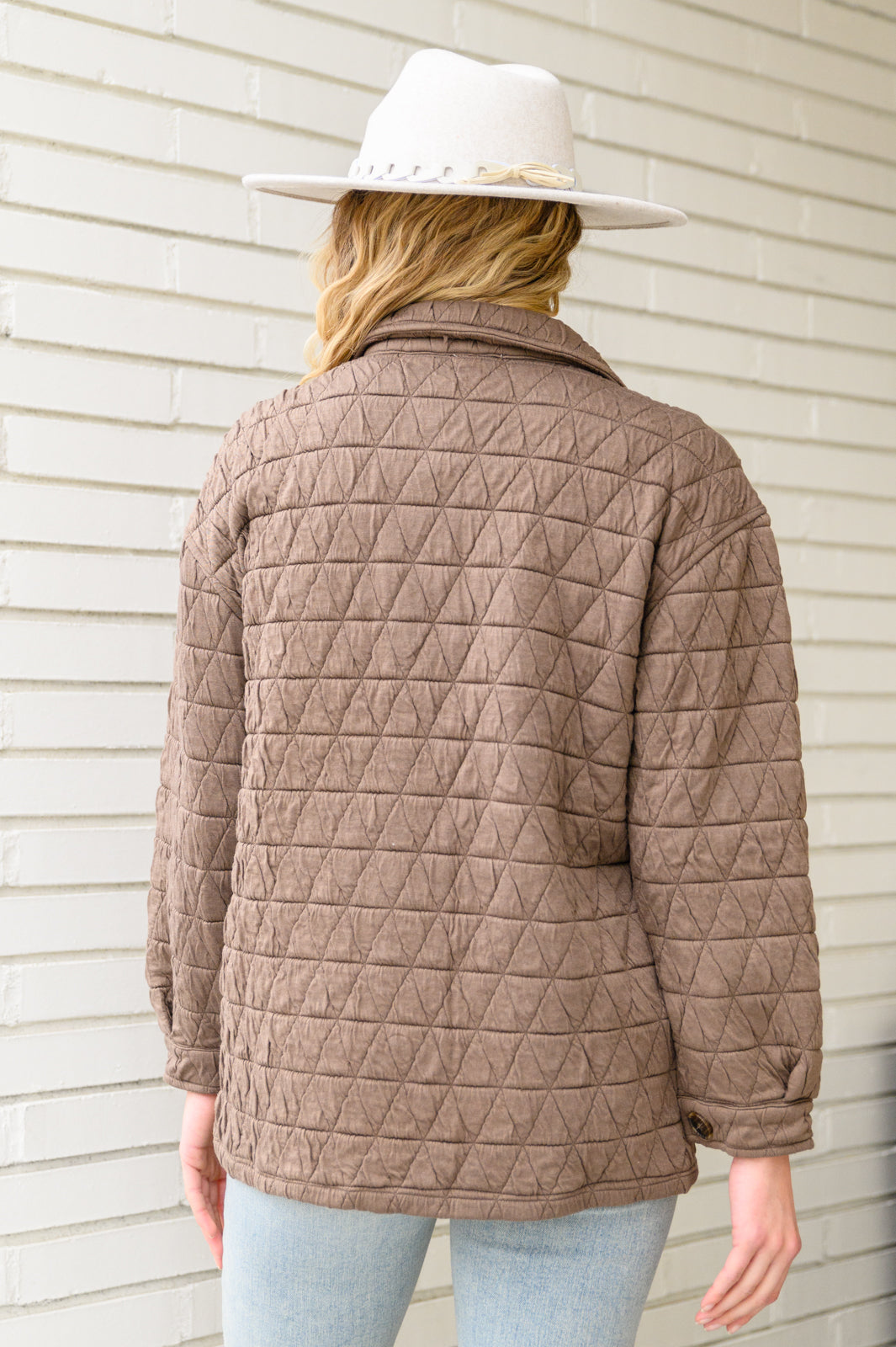 Coming Back Home Mocha Quilted Jacket Tops