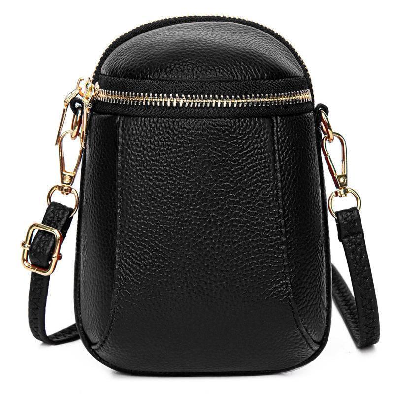 Compact Vegan Leather Crossbody Bag Black Handbags