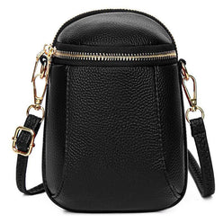 Compact Vegan Leather Crossbody Bag - DAVERRI FASHIONS