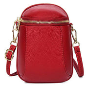 Compact Vegan Leather Crossbody Bag Red Handbags