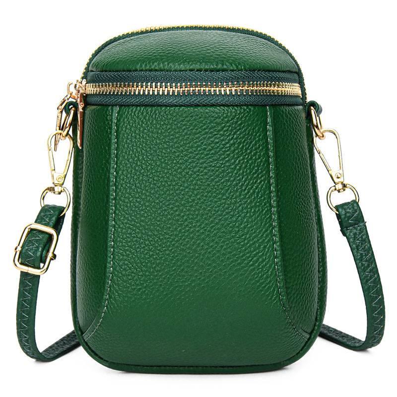 Compact Vegan Leather Crossbody Bag Green Handbags