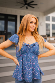 Connect the Dots Peplum Blouse | Tops Daverri Fashions