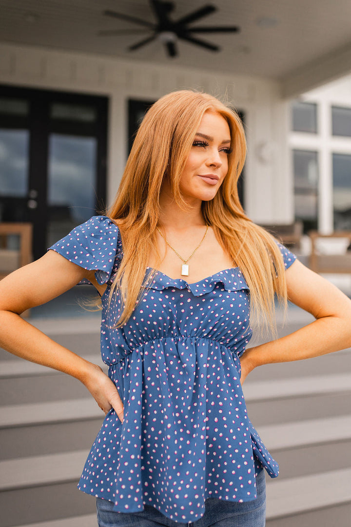 Connect the Dots Peplum Blouse | Tops Daverri Fashions