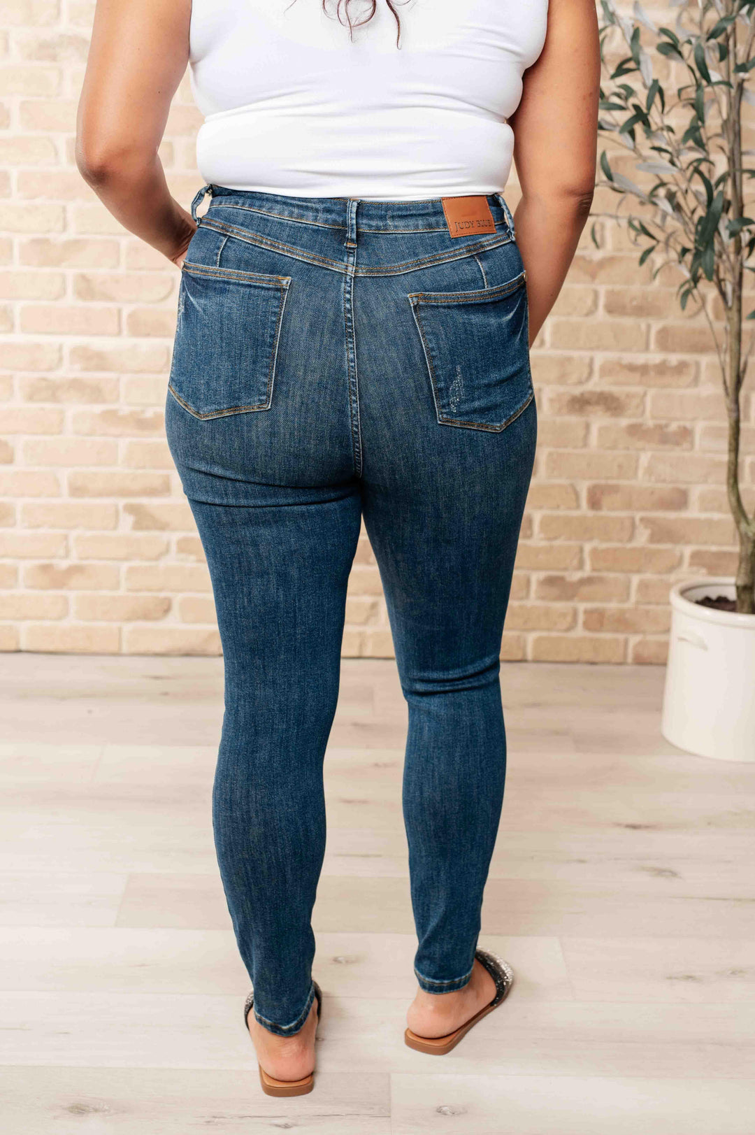 Judy Blue High Rise Control Top Skinny Jeans Bottoms