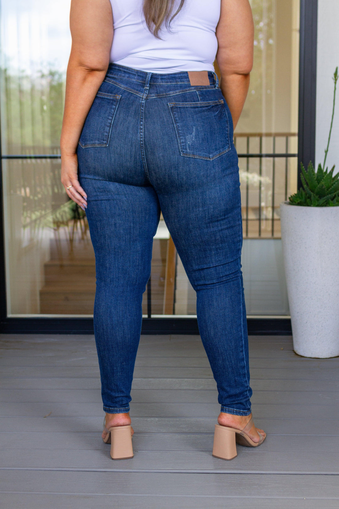 Judy Blue High Rise Control Top Skinny Jeans Bottoms