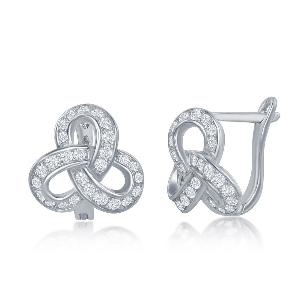 Sterling Silver CZ Knot Earrings Earrings