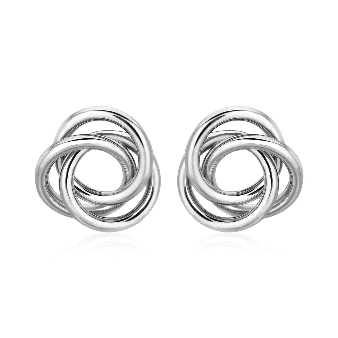 Polished Open Love Knot Earrings in Sterling Silver Earrings