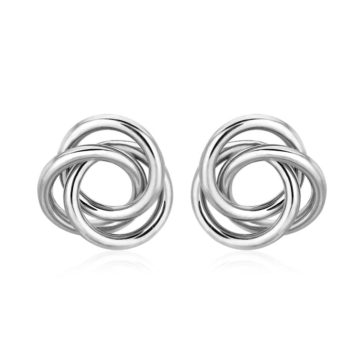 Polished Open Love Knot Earrings in Sterling Silver Earrings