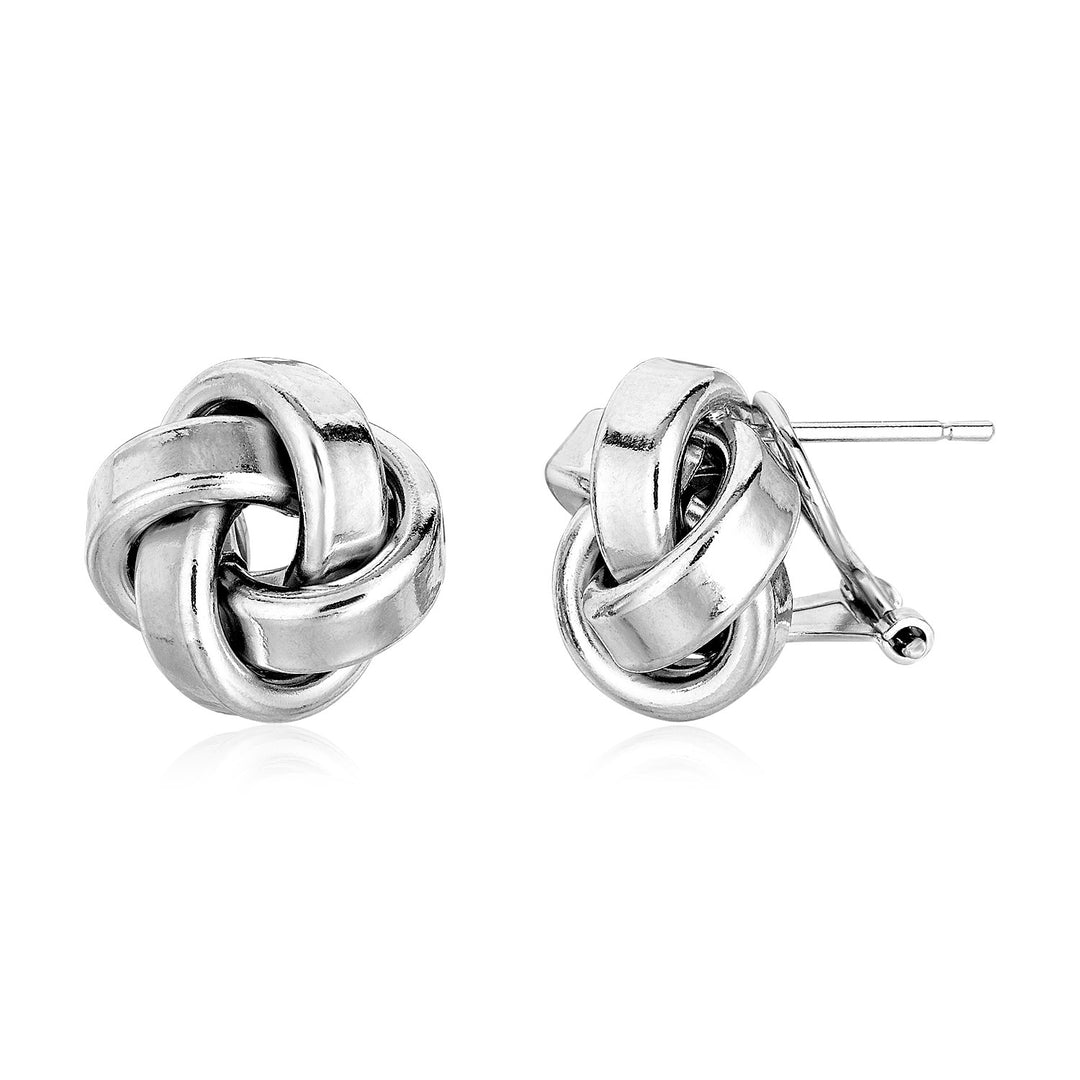 Large Sterling Silver Polished Love Knot Earrings(13mm) Earrings