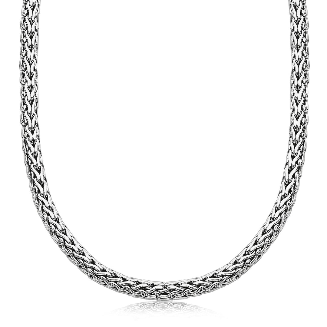 Oxidized Sterling Silver Wheat Style Chain Men's Necklace Necklaces