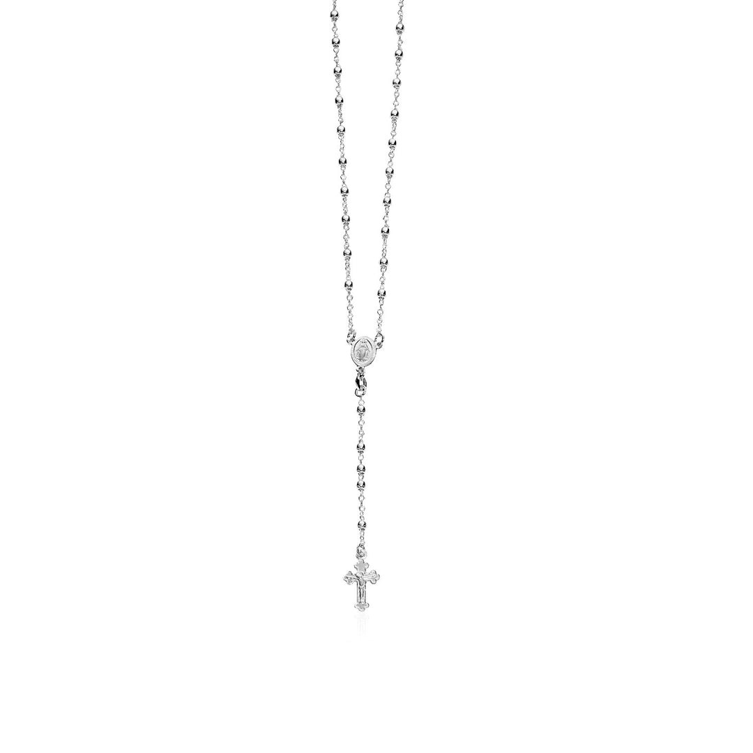 Fine Rosary Chain and Bead Necklace in Sterling Silver Necklaces