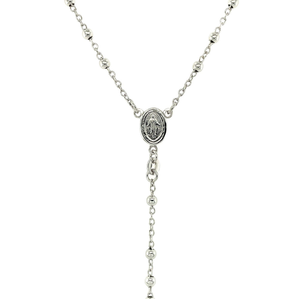 Fine Rosary Chain and Bead Necklace in Sterling Silver Necklaces