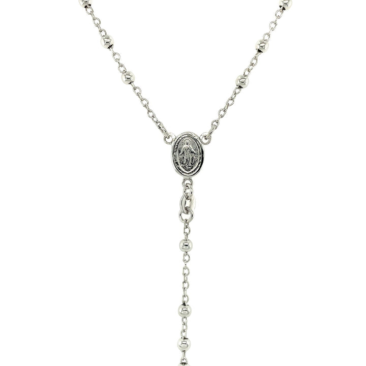 Fine Rosary Chain and Bead Necklace in Sterling Silver Necklaces