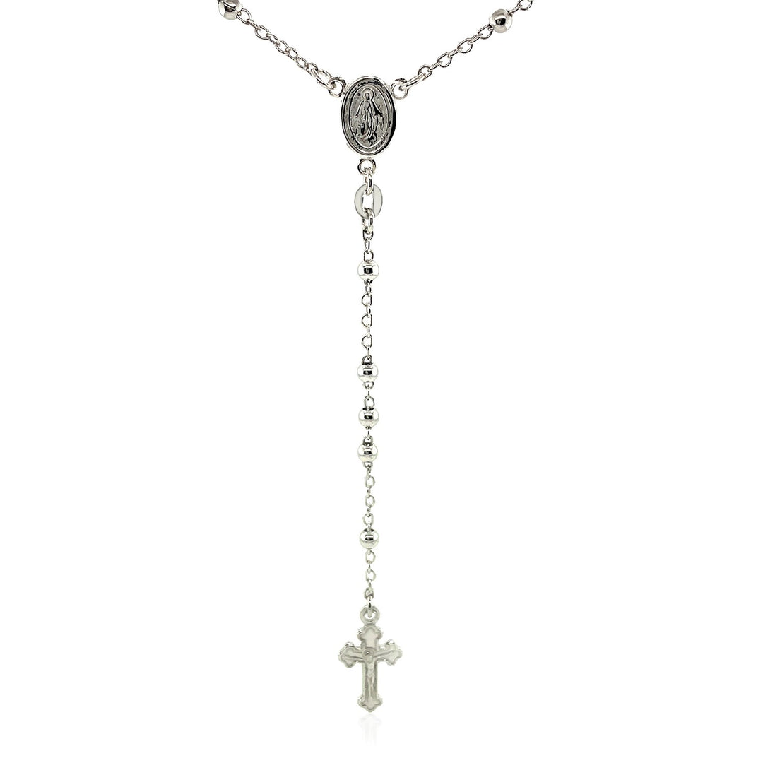 Fine Rosary Chain and Bead Necklace in Sterling Silver Necklaces