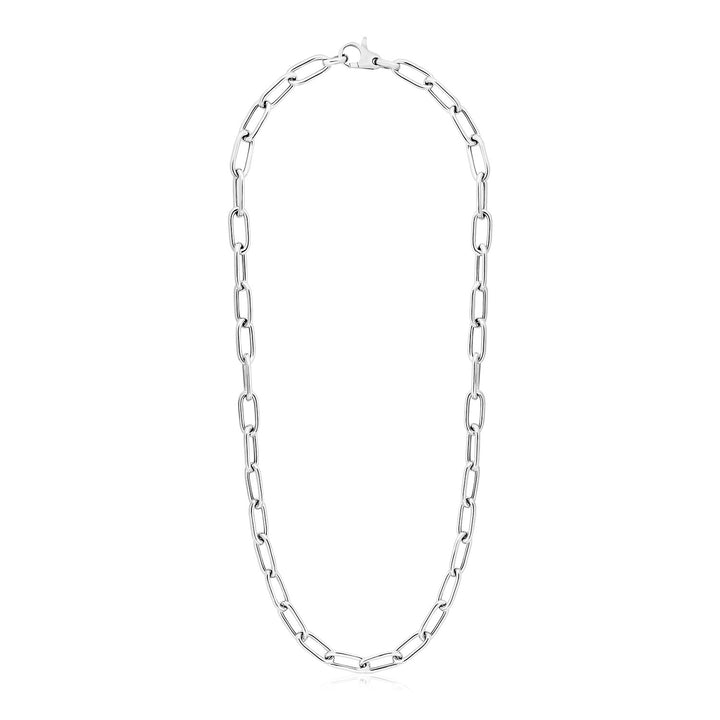 Sterling Silver Wide Paperclip Chain Necklace Necklaces