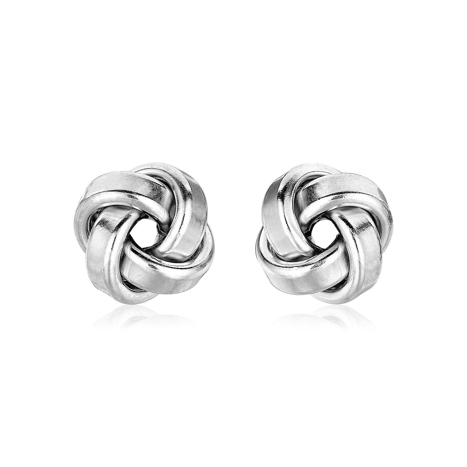 Petite Sterling Silver Polished Love Knot Earrings(9mm) Earrings