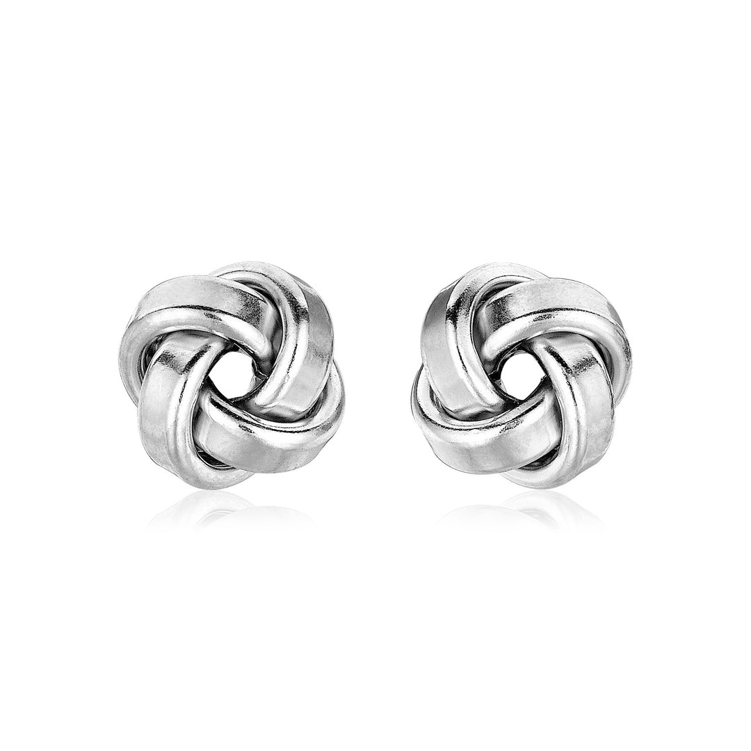 Petite Sterling Silver Polished Love Knot Earrings(9mm) Earrings