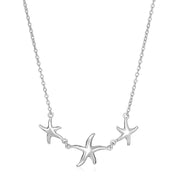 Sterling Silver Necklace with Three Starfish Necklaces