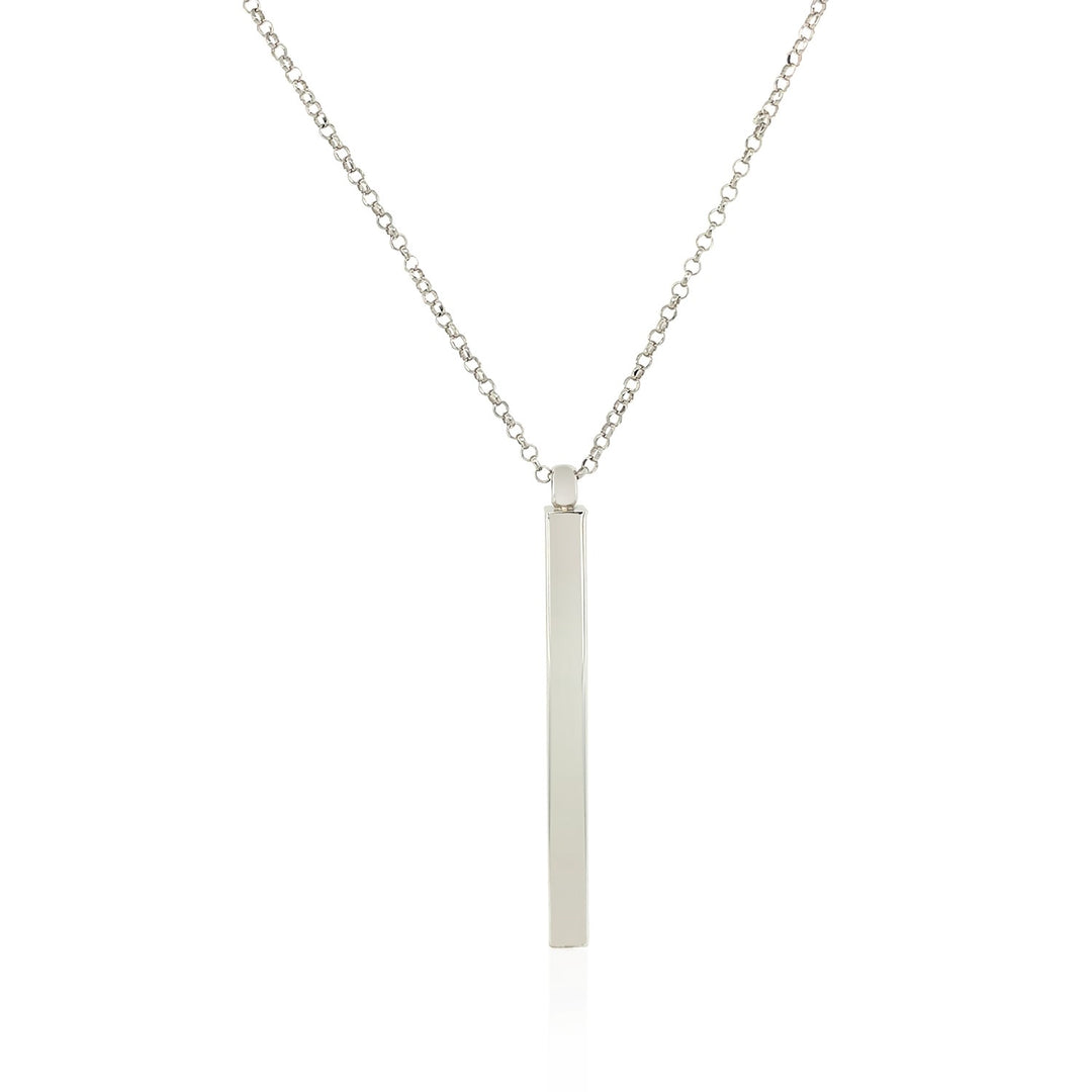 Sterling Silver 24 inch Necklace with Long Polished Bar Pendant Necklaces