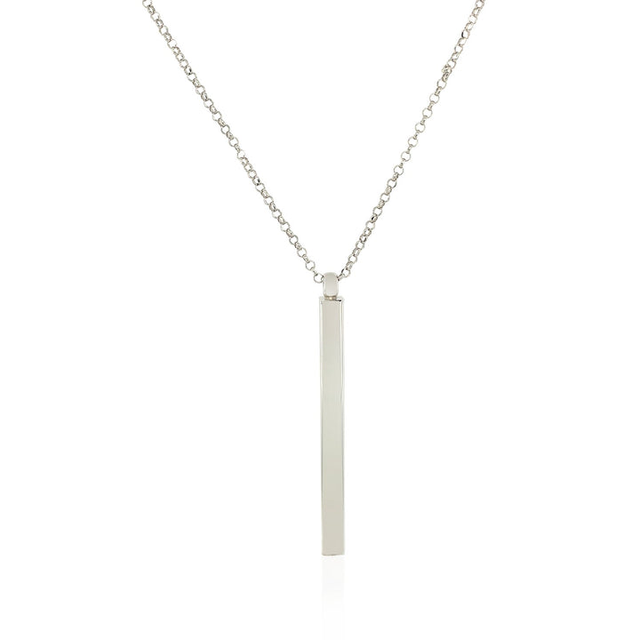 Sterling Silver 24 inch Necklace with Long Polished Bar Pendant Necklaces