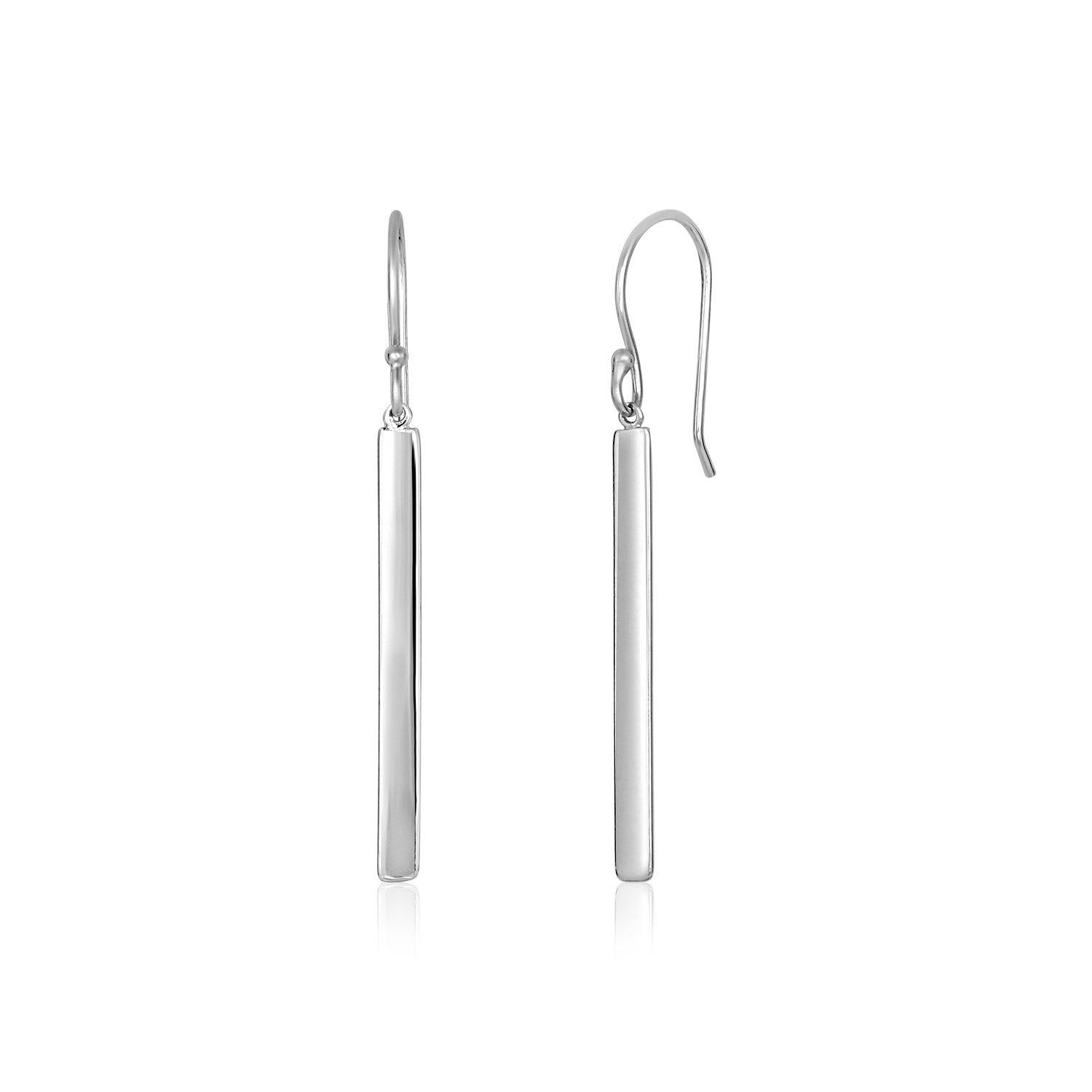 Sterling Silver Polished Bar Earrings Earrings