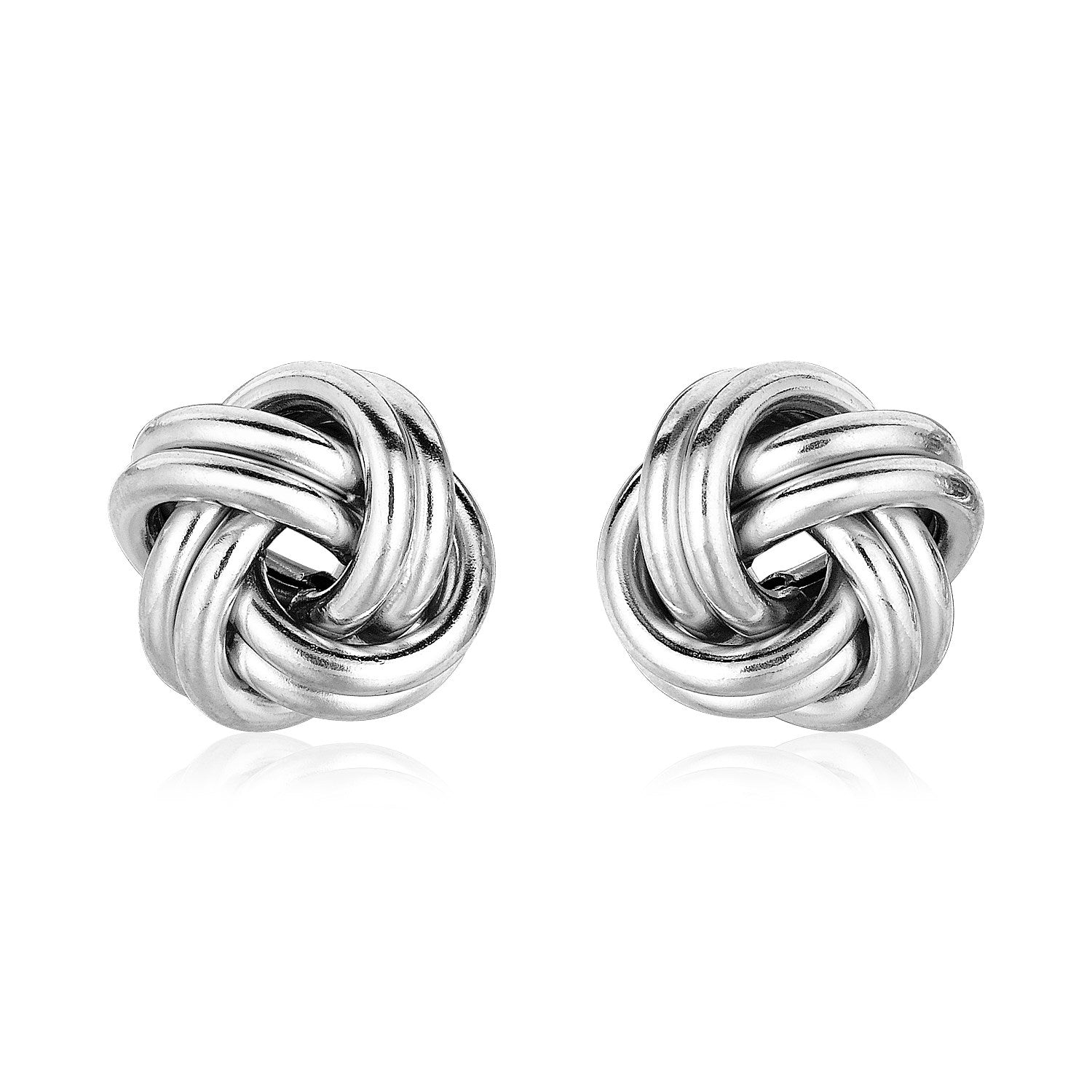 Sterling Silver Polished Two Strand Love Knot Earrings(13mm) Earrings