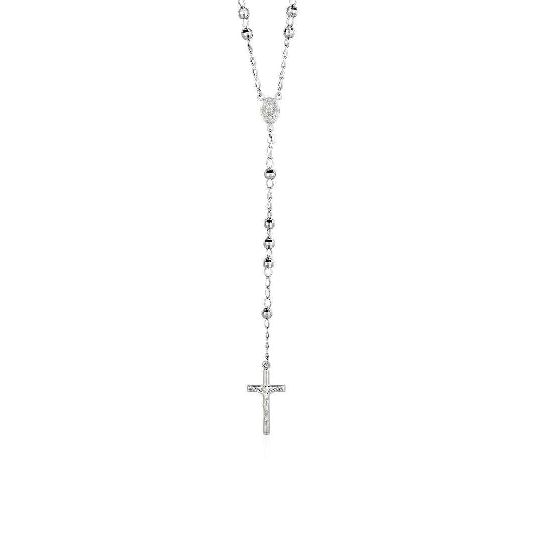 Rosary Chain and Large Bead Necklace in Sterling Silver Necklaces