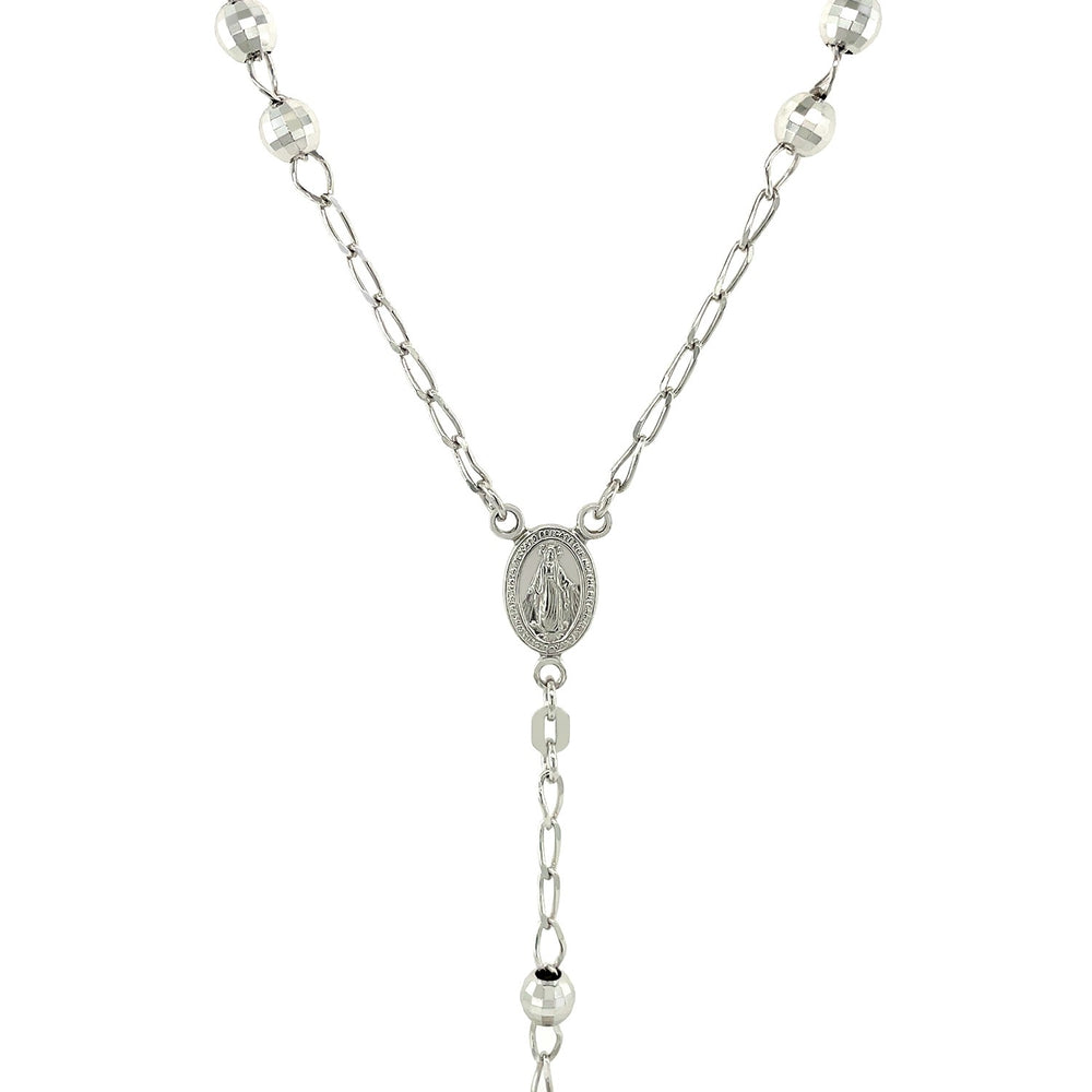 Rosary Chain and Large Bead Necklace in Sterling Silver Necklaces