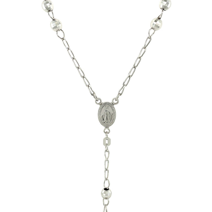 Rosary Chain and Large Bead Necklace in Sterling Silver Necklaces