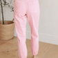 High Rise Pink Denim Joggers Denim Joggers