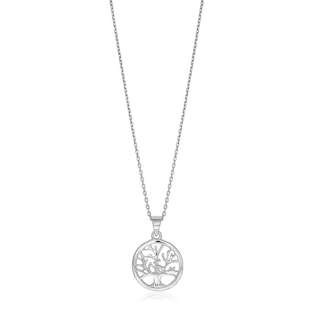 Sterling Silver inch Round Tree of Life Necklace Necklaces