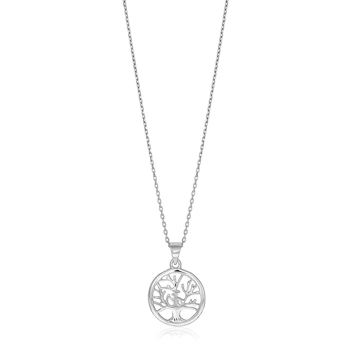 Sterling Silver inch Round Tree of Life Necklace Necklaces