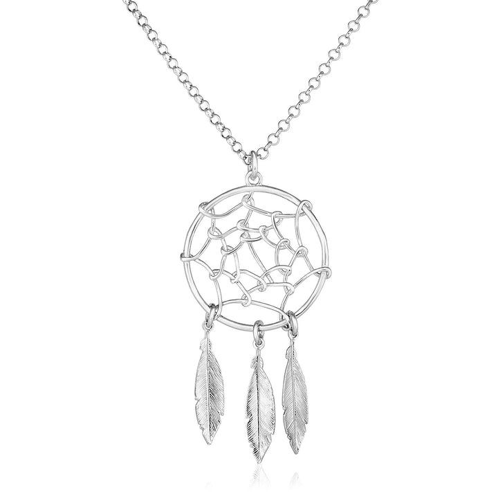 Sterling Silver 17 inch Necklace with Dream Catcher Pendant Necklaces