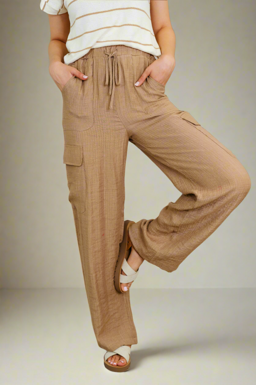 Tan Straight Leg Cargo Pants Cargo Pants